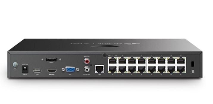 16cs. PoE+, max. 8MP, 8-ch@2MP decoding capacity, TP-Link VIGI NVR2016H-16P